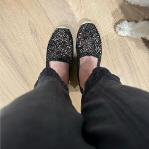 Brand new Chloe black lace, and tan loafers size 40
